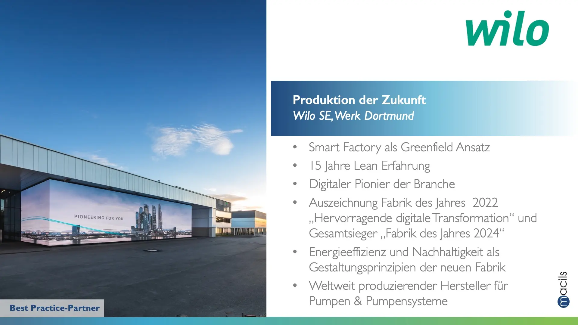 Wilo Smart Factory Dortmund mit moderner Produktionsanlage und Infos zu digitaler Fertigung und nachhaltiger Industrie